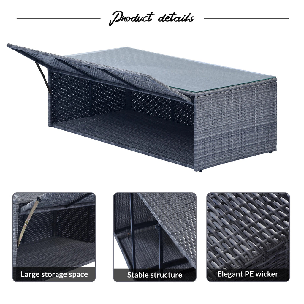 6Pcs All-Weather Wicker PE Rattan Patio Sectional Set with Coffee Table X4153