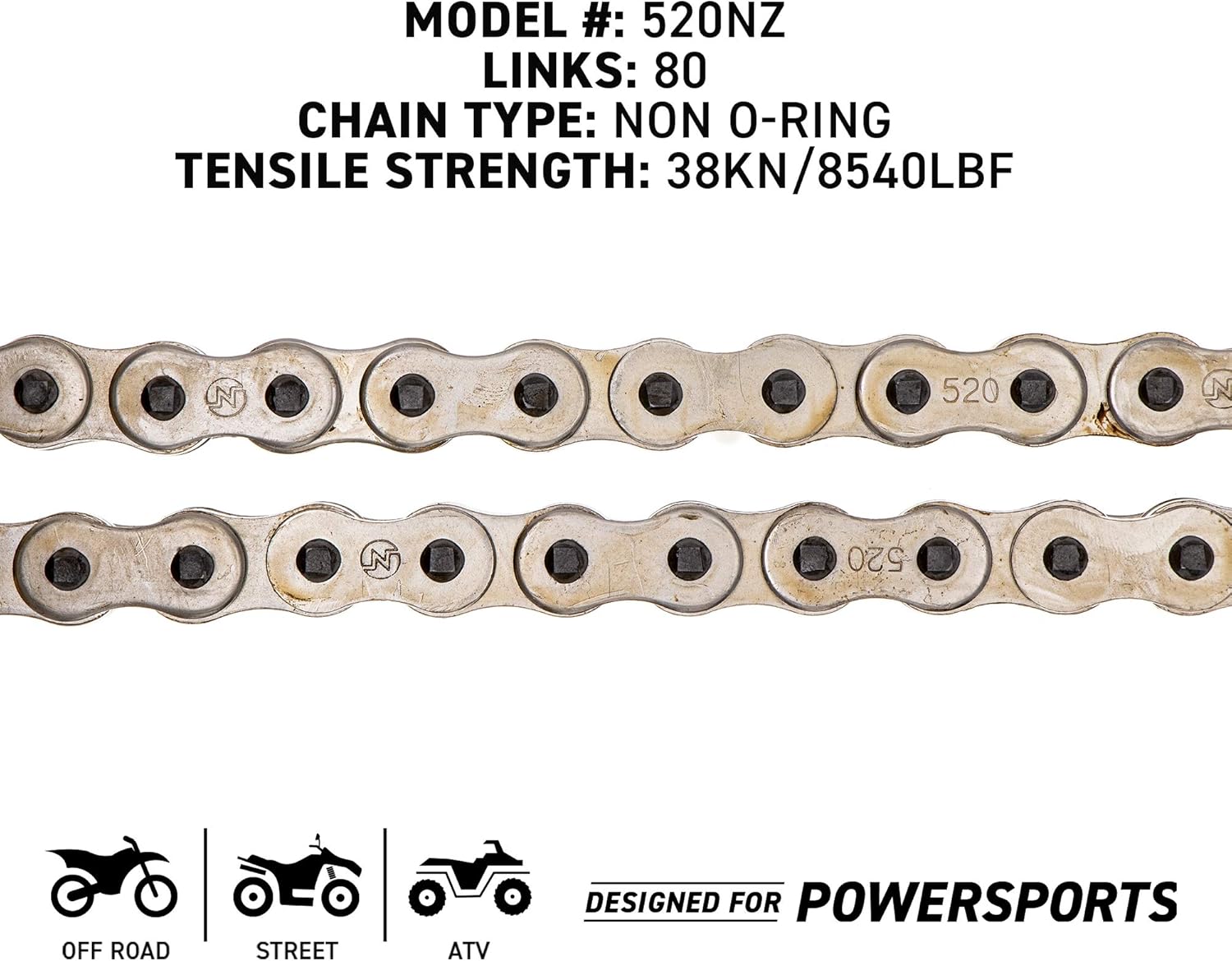 Drive Sprocket Chain Combo 11 Rear 42 Tooth 520NZ Standard 80 Links Pack of 2 F381541