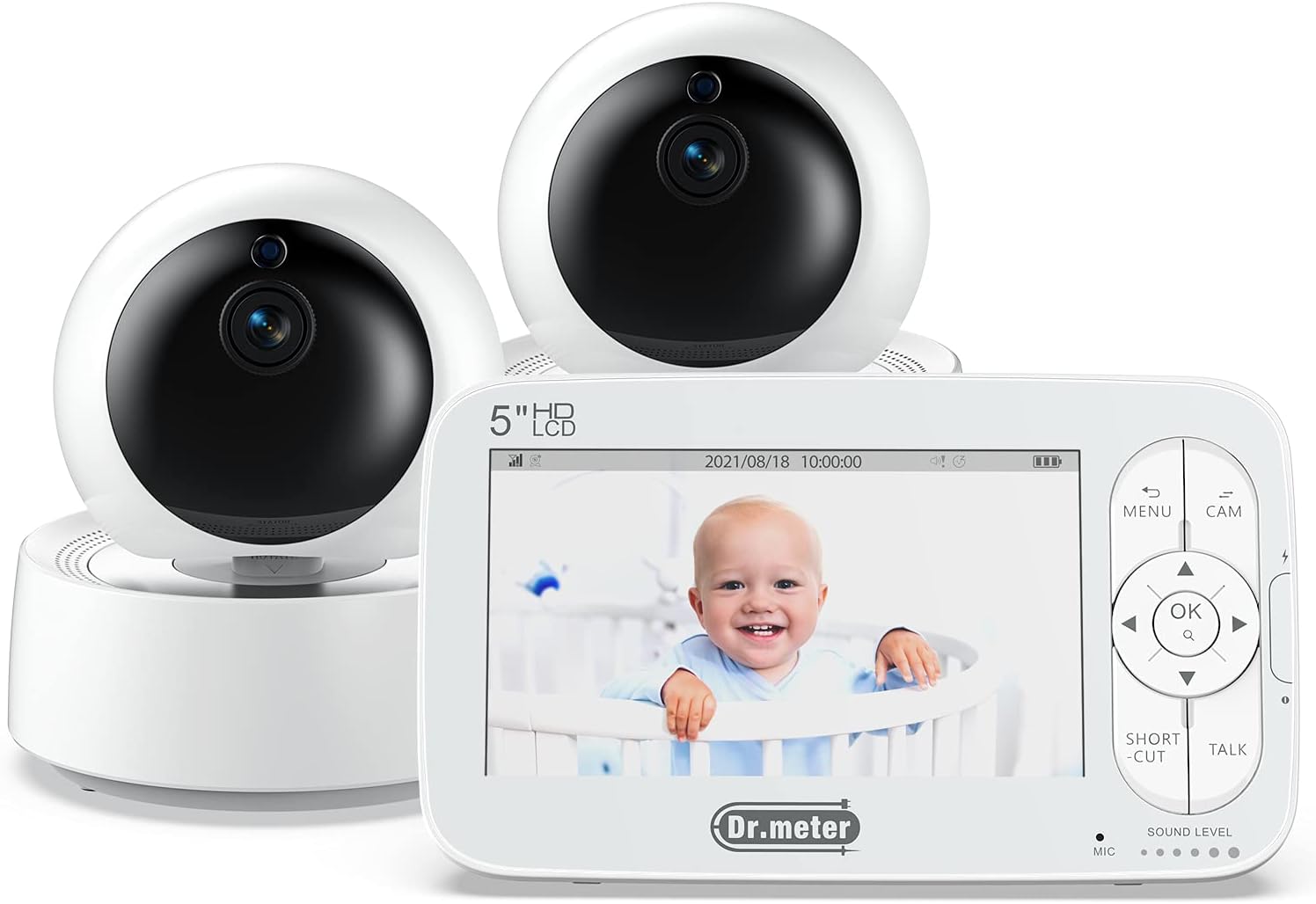 5" 720p HD Baby Monitor with 2 Cameras E31775