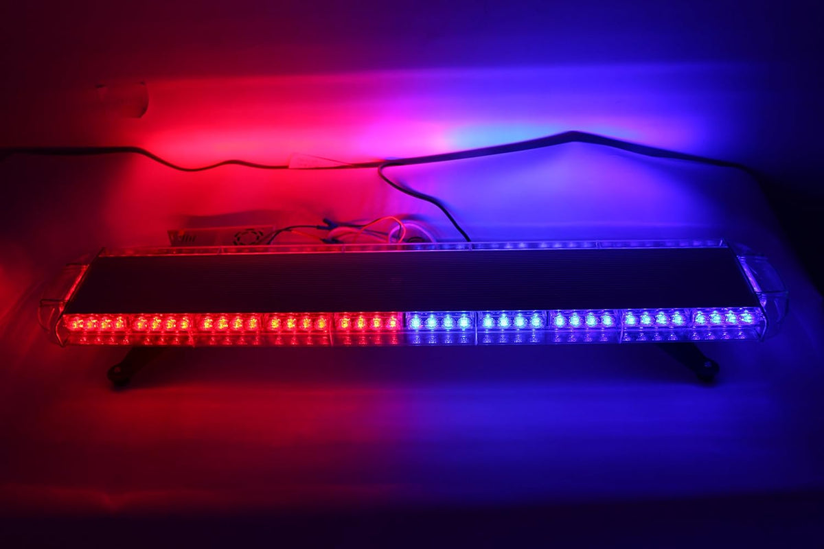 88W LED Flashing Strobe Light 17 Modes Amber White I490451