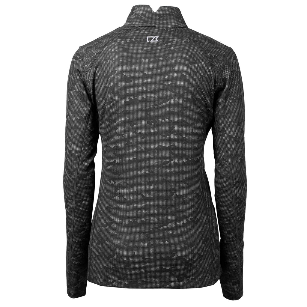 Black Traverse Camo Quarter-Zip Pullover Top R582