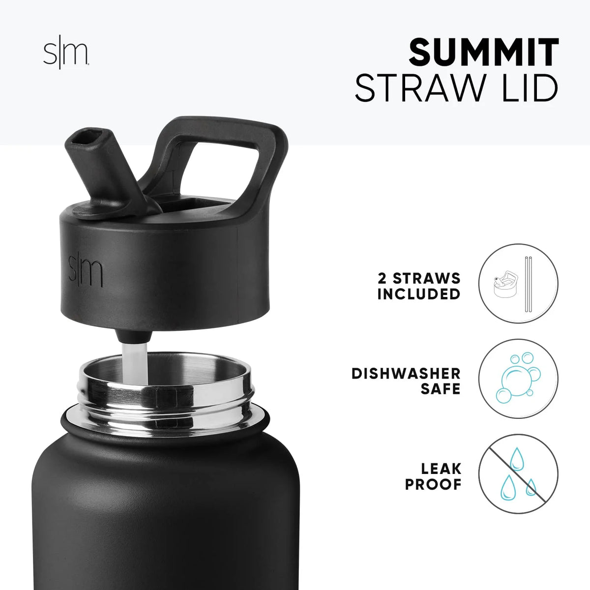 32oz Insulated Stainless Steel Water Bottle with Straw Lid T152