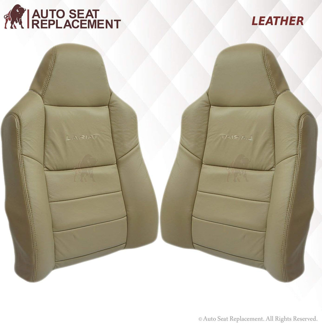Leather Seat Cover for Ford F250 F350 in Medium Parchment Tan Driver & Passenger T609