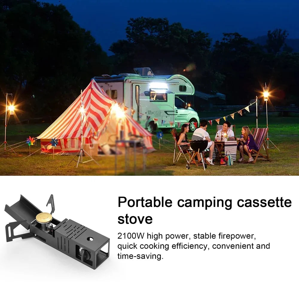 Portable Folding Butane Camping Stove with Piezoelectric Ignition Z34919
