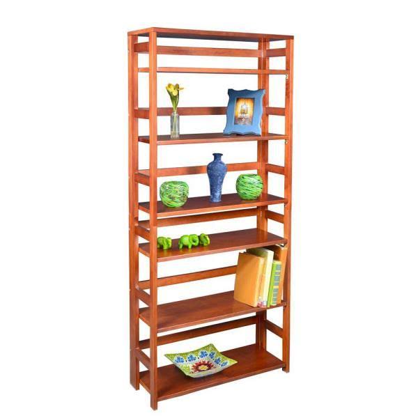 Cherry Wood 6-Shelf Standard Bookcase M75679