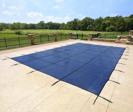 Blue 20-Year Ultra Light Solid Safety Cover for 12-ft x 24-ft Rect Pool D7957