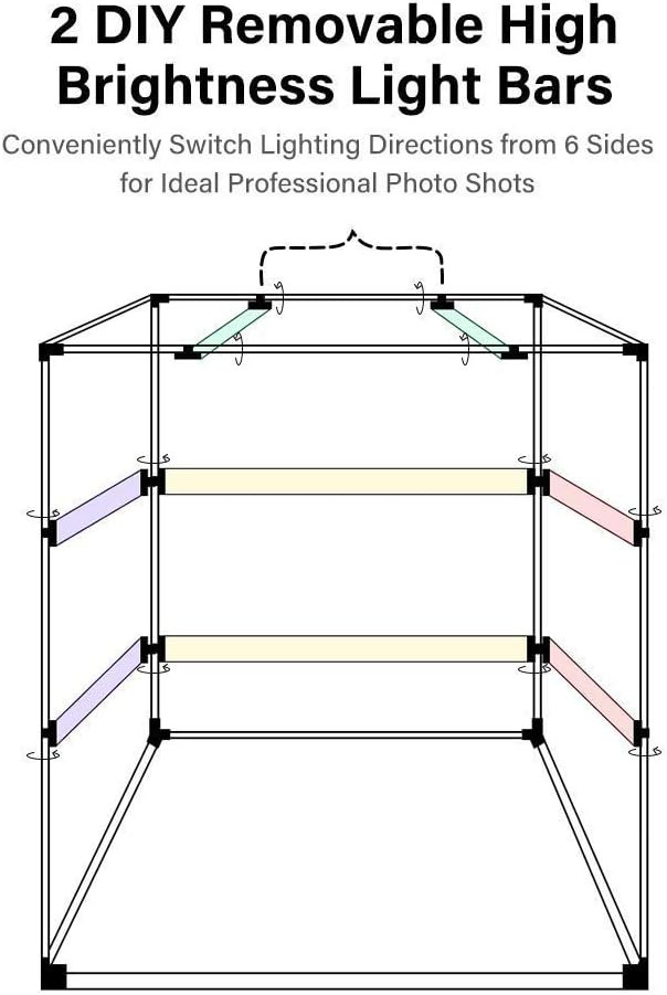 Photo Studio Light Box 24 x 24 Inch Photography Shooting Tent Kit with LED Lights, Carry Bag and 3 Color Backdrops R85745