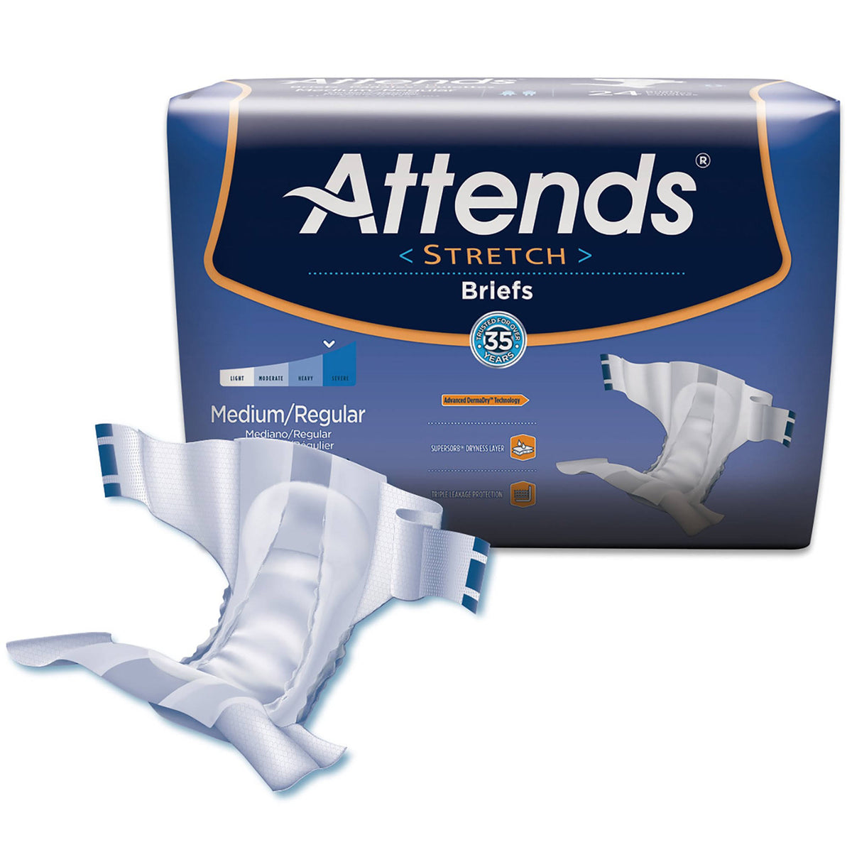 Medium / Regular Incontinence Brief, Case of 96 A756492