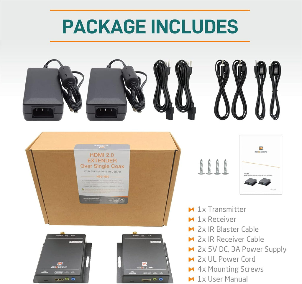 True 4K HDMI Coax Extender over Single Coaxial Cable F236630
