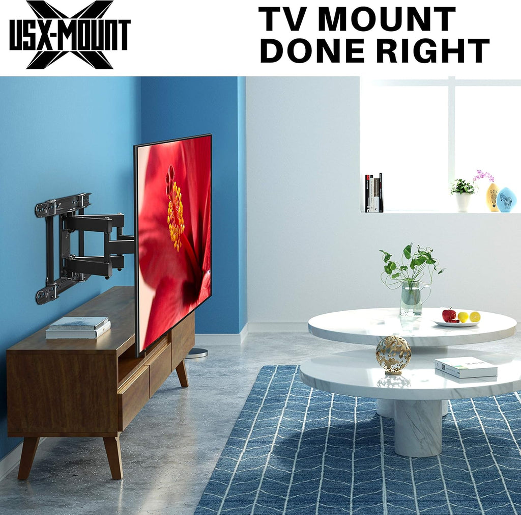Full Motion TV Wall Mount Bracket with Dual Articulating Arms, Max VESA 600x400mm, Weight Capacity 110lbs, Pack of 2 Q182