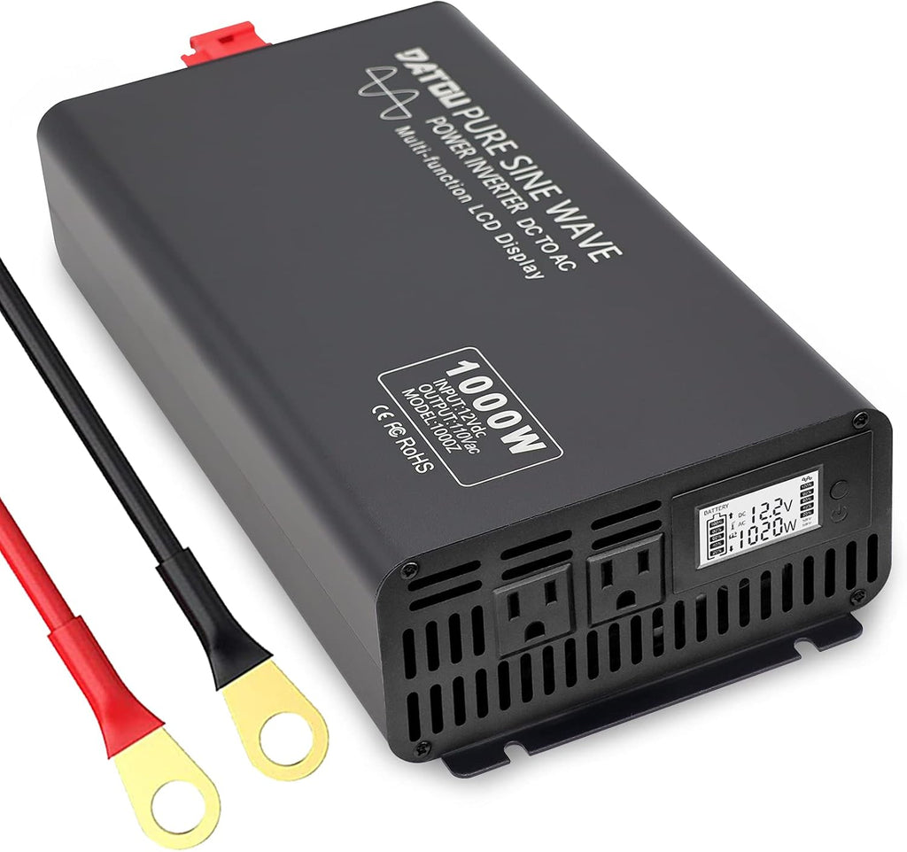 3000W Peak 6000W Pure Sine Wave Power Inverter DC 12V to AC 120V with 2 AC Outlets LCD Display O2096