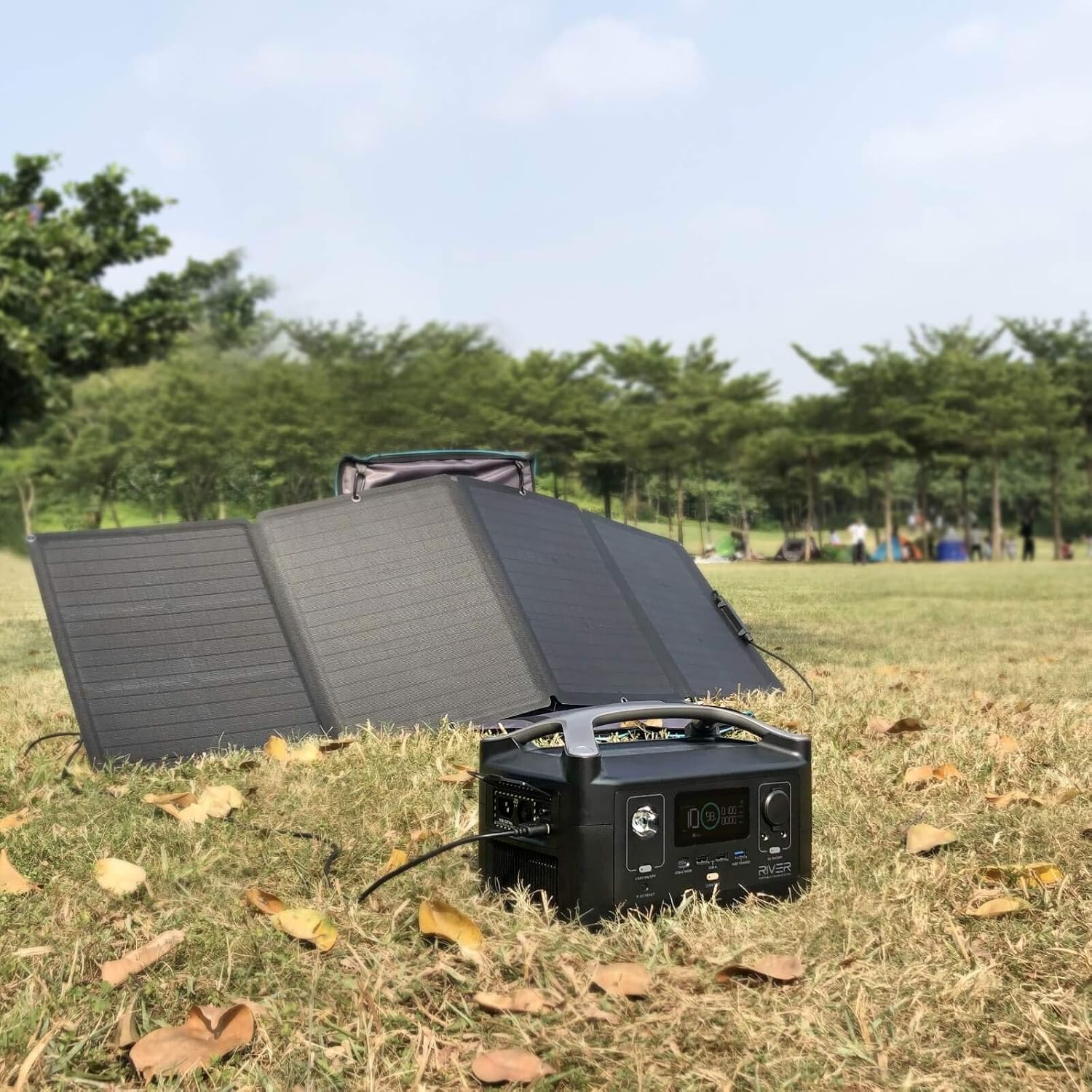 Portable Power Station 288Wh with 110W Solar Panel, 3 600W AC Outlets O78865