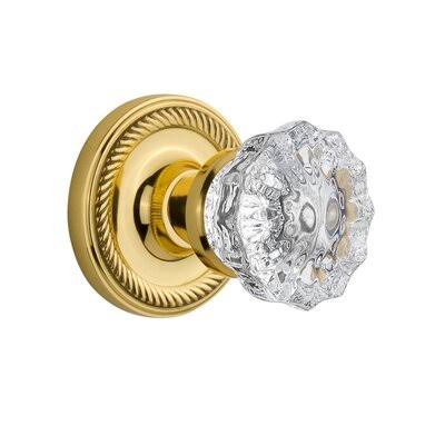 Clear Crystal Double Dummy Door Knob with Rope Rosette P655