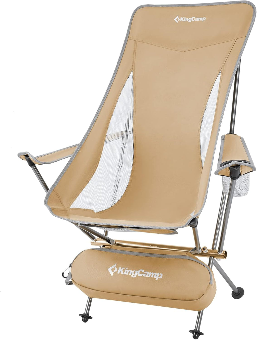 Lightweight Portable Folding Camping Chair with Armrest, High Back, Carry Bag U724774