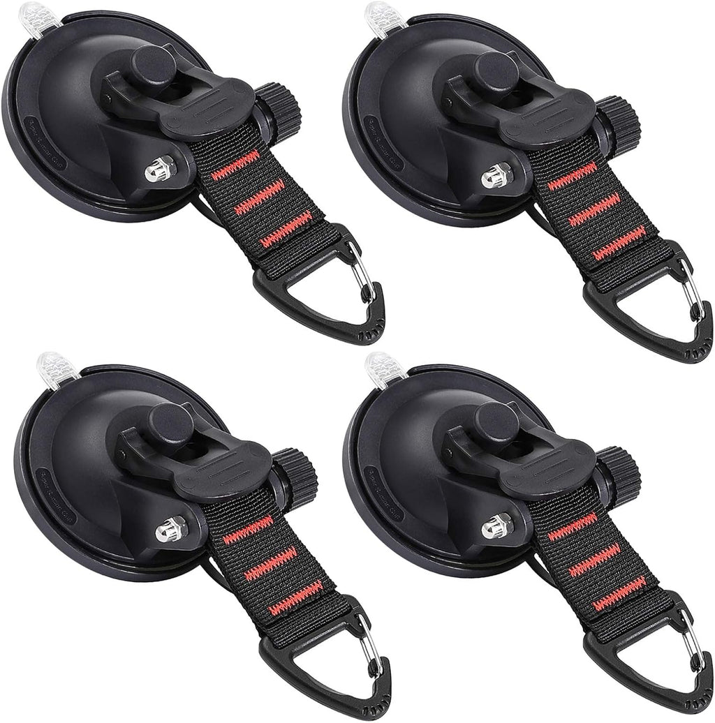 Heavy Duty Suction Cups 4 Pieces with Hooks Fluorescent Green Car Camping Tie Down Suction Cup H15835