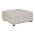 White Wooden Ottoman with Hidden Storage U24792