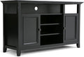 Solid Wood TV Media Stand with Storage Cabinet and Shelves J628830