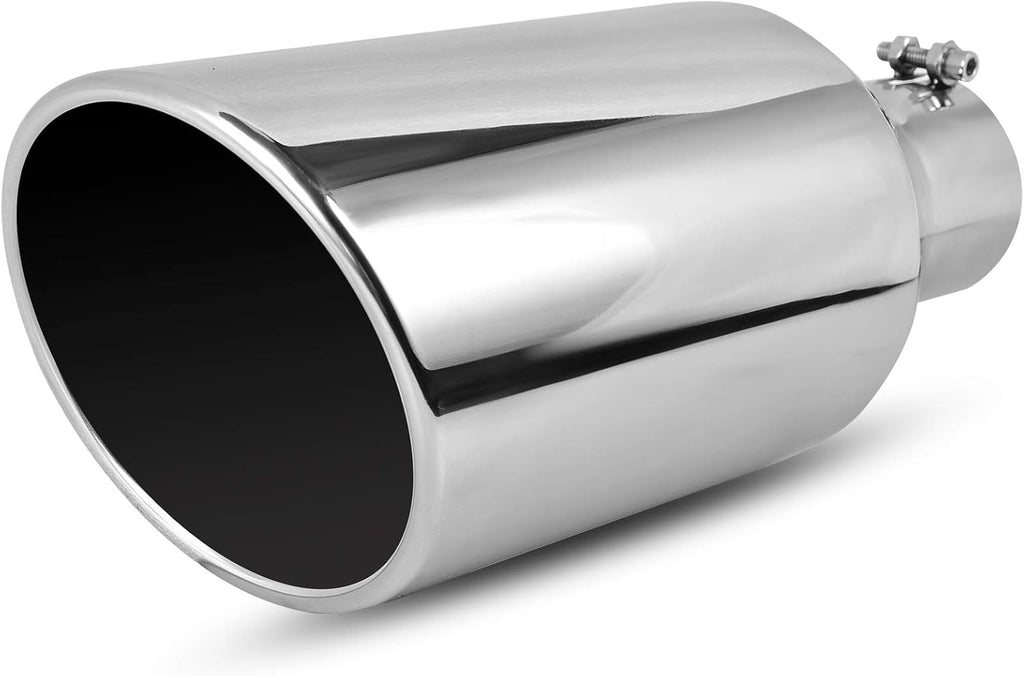 3 Inch Inlet 6 Inch Outlet 15 Inch Long Black Stainless Steel Exhaust Tip Pack of 2 L693