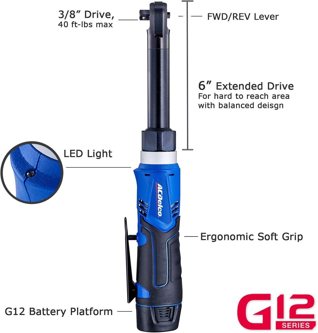 12V Li-ion Cordless 3/8” Extended Ratchet Wrench Tool Kit K3983