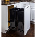 Double Pullout Waste Container System, Black - 50 quart Q62175