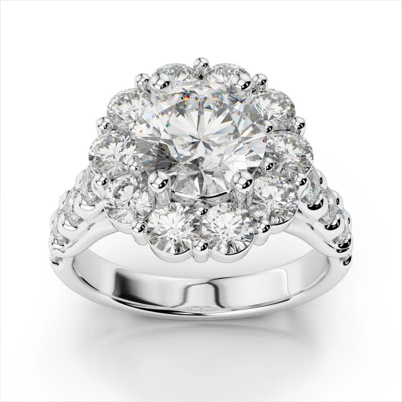 14K White Gold Moissanite Wedding Ring U280