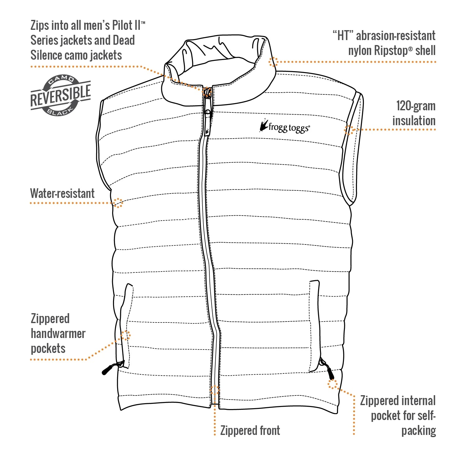 Black Insulated Vest E360803