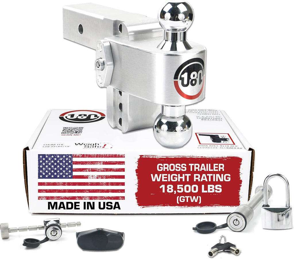 Aluminum Adjustable 10" Drop Hitch with Chromed Steel Ball for 2.5" Receiver S679780