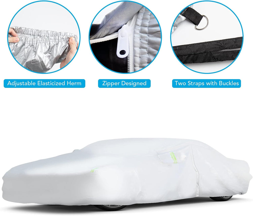 6 Layers Waterproof Full Exterior Car Cover with Zipper P250324