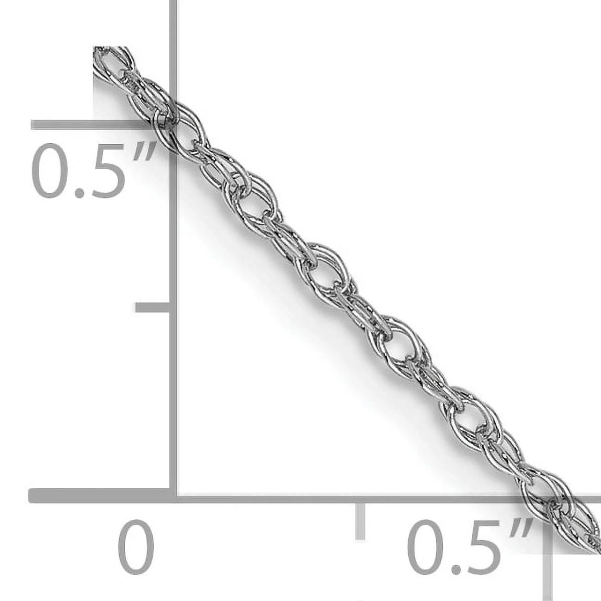 10K White Gold 1.3mm Rope Chain X119