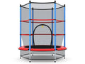 Red and Black Youth Round Trampoline with Safety Pad Enclosure J178589