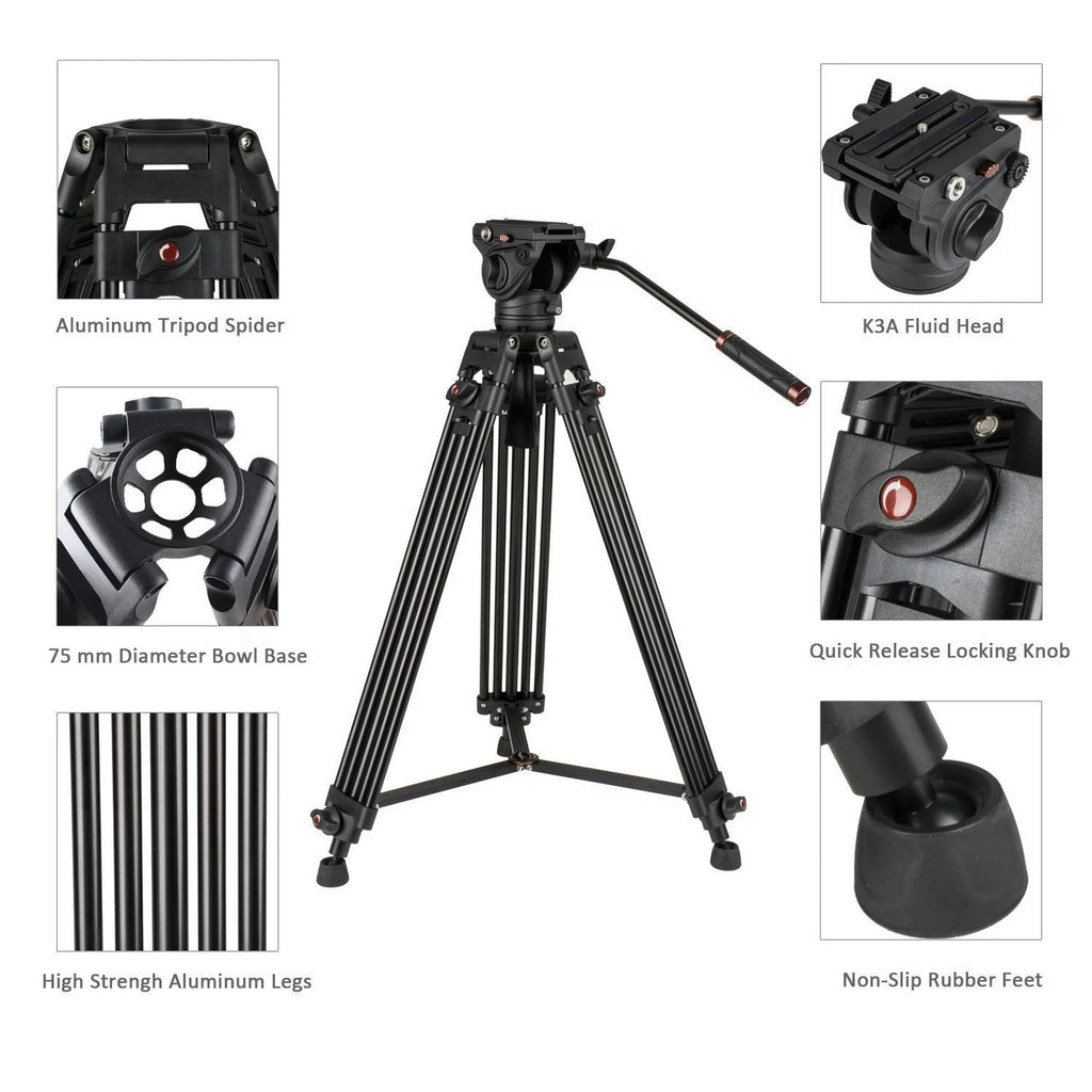72 inch Aluminum Video Tripod System F914619