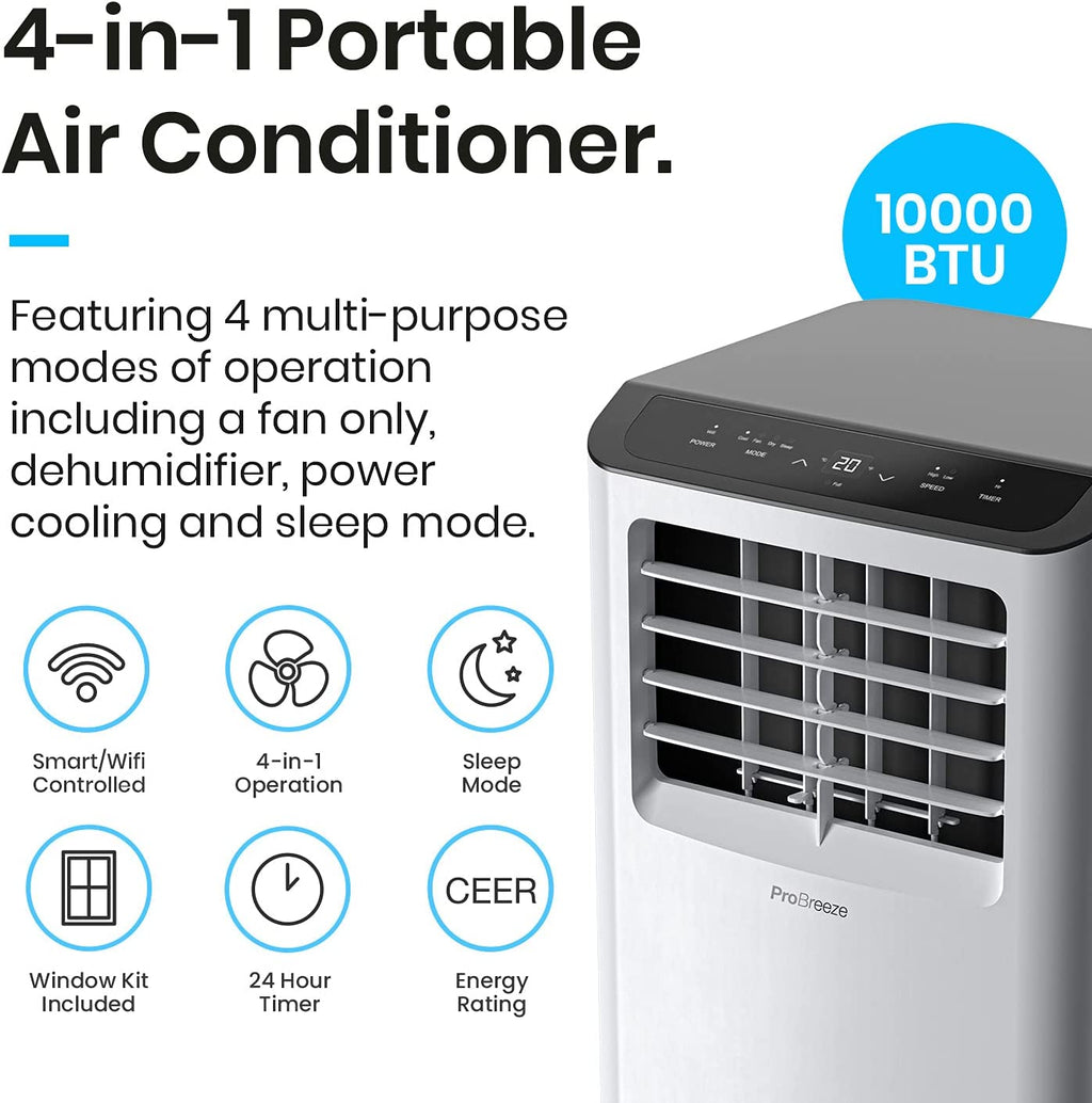 4 in 1 Portable Air Conditioning Unit with Fan, Dehumidifier, Window Venting Kit Y1271