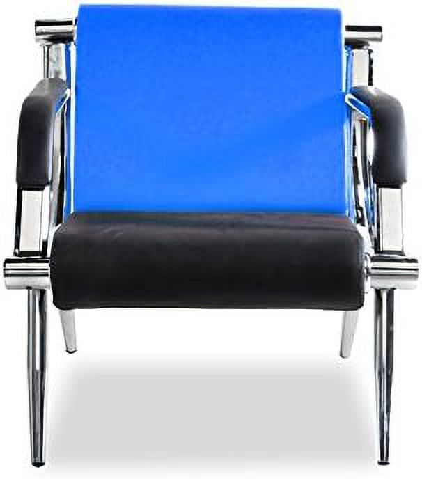 Blue And Black PU Leather Office Reception Chair U873488