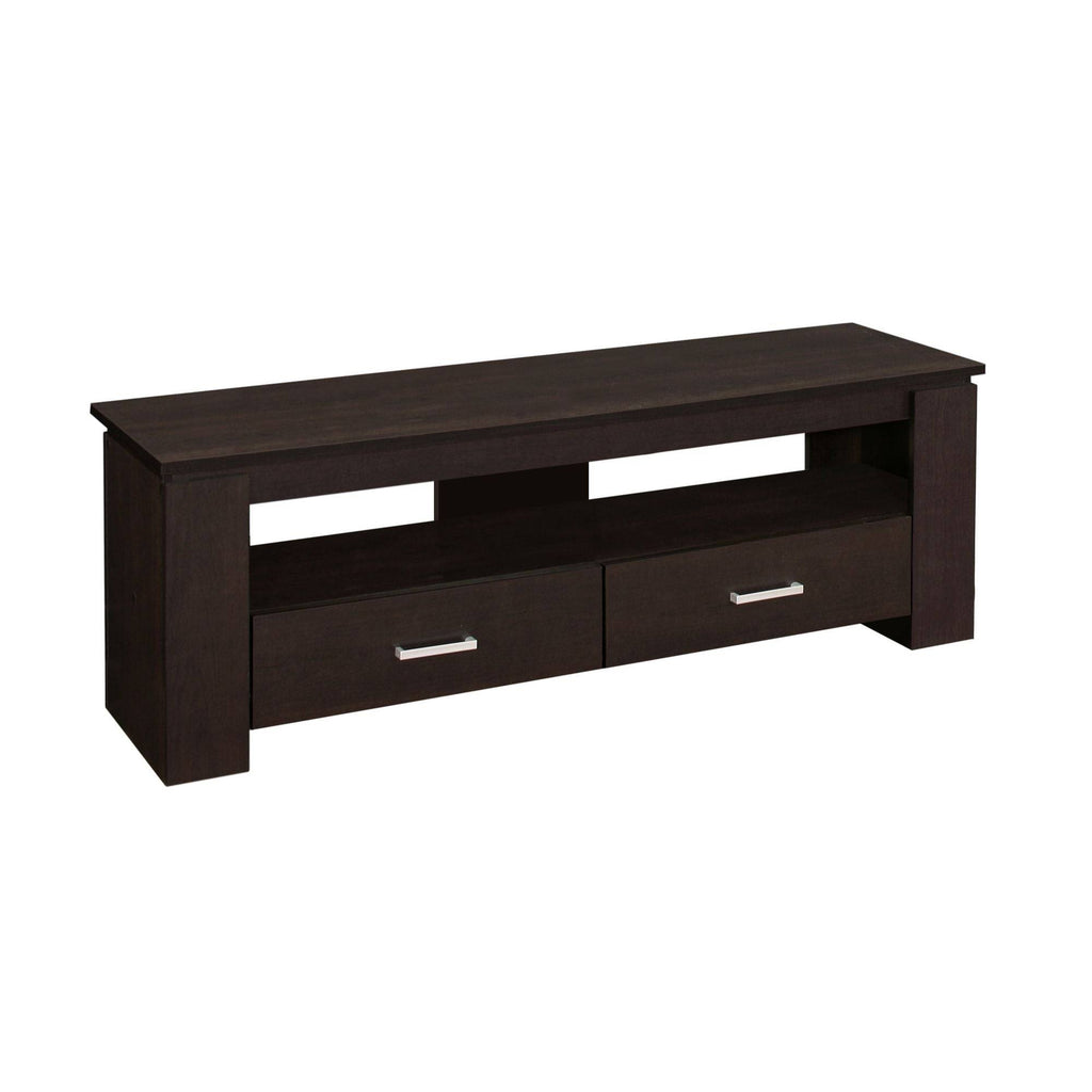 Cappuccino Brown Rectangular TV Stand with Storage Drawers K349372