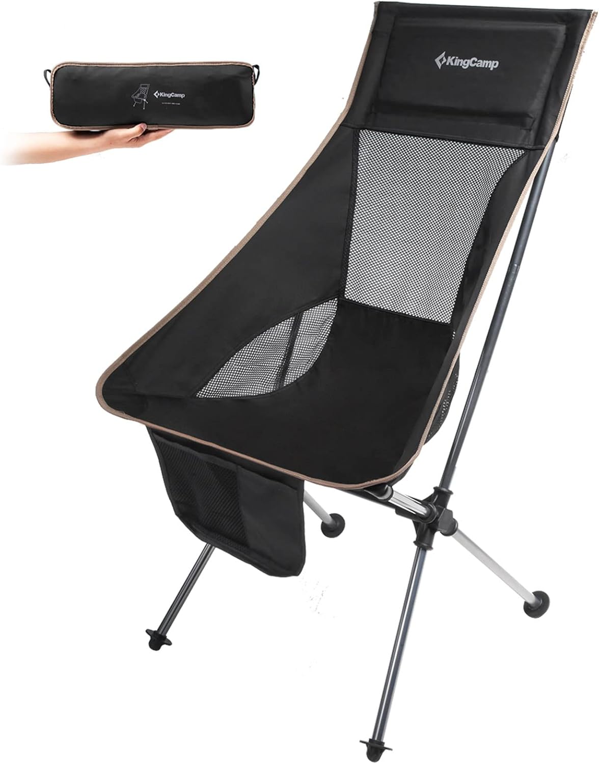 Lightweight Portable Folding Camping Chair with Armrest, High Back, Carry Bag U724774