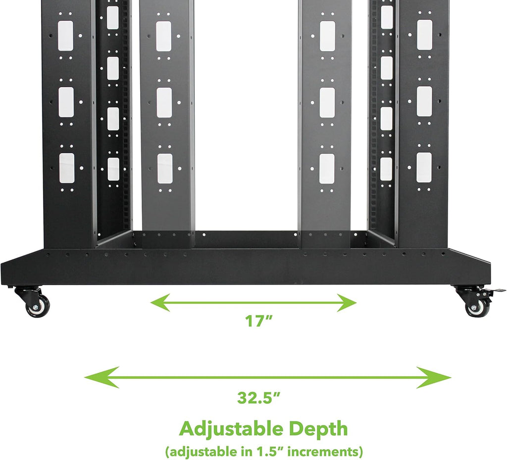 42U 4-Post Open Frame Server Rack Black M130678