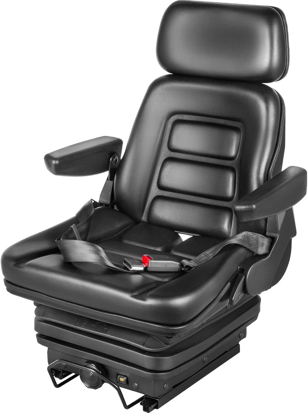 Suspension Seat with Slide Rails, Adjustable Backrest Headrest Armrest, Foldable Heavy Duty K11245