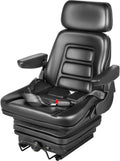 Suspension Seat with Slide Rails, Adjustable Backrest Headrest Armrest, Foldable Heavy Duty K11245