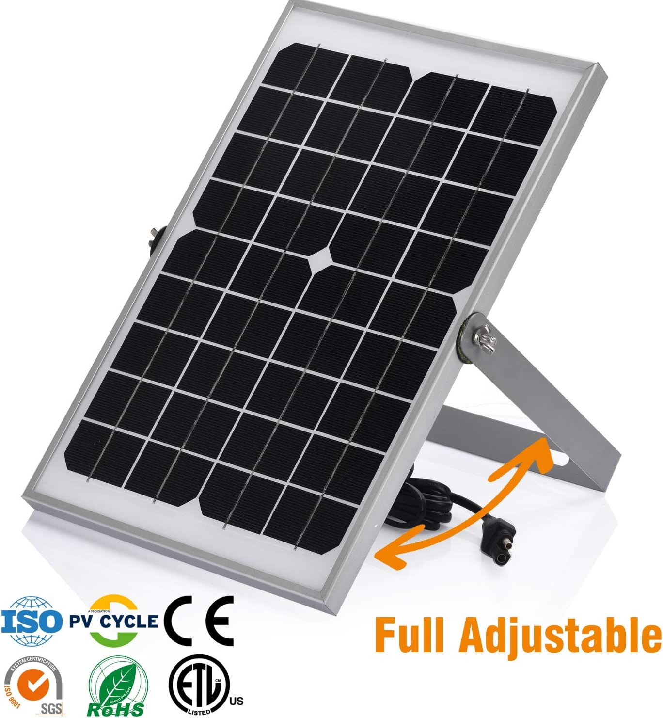 12V 10 Watt Solar Battery Charger with MPPT Charge Controller, SAE Cable Kits Pack of 2 L71019