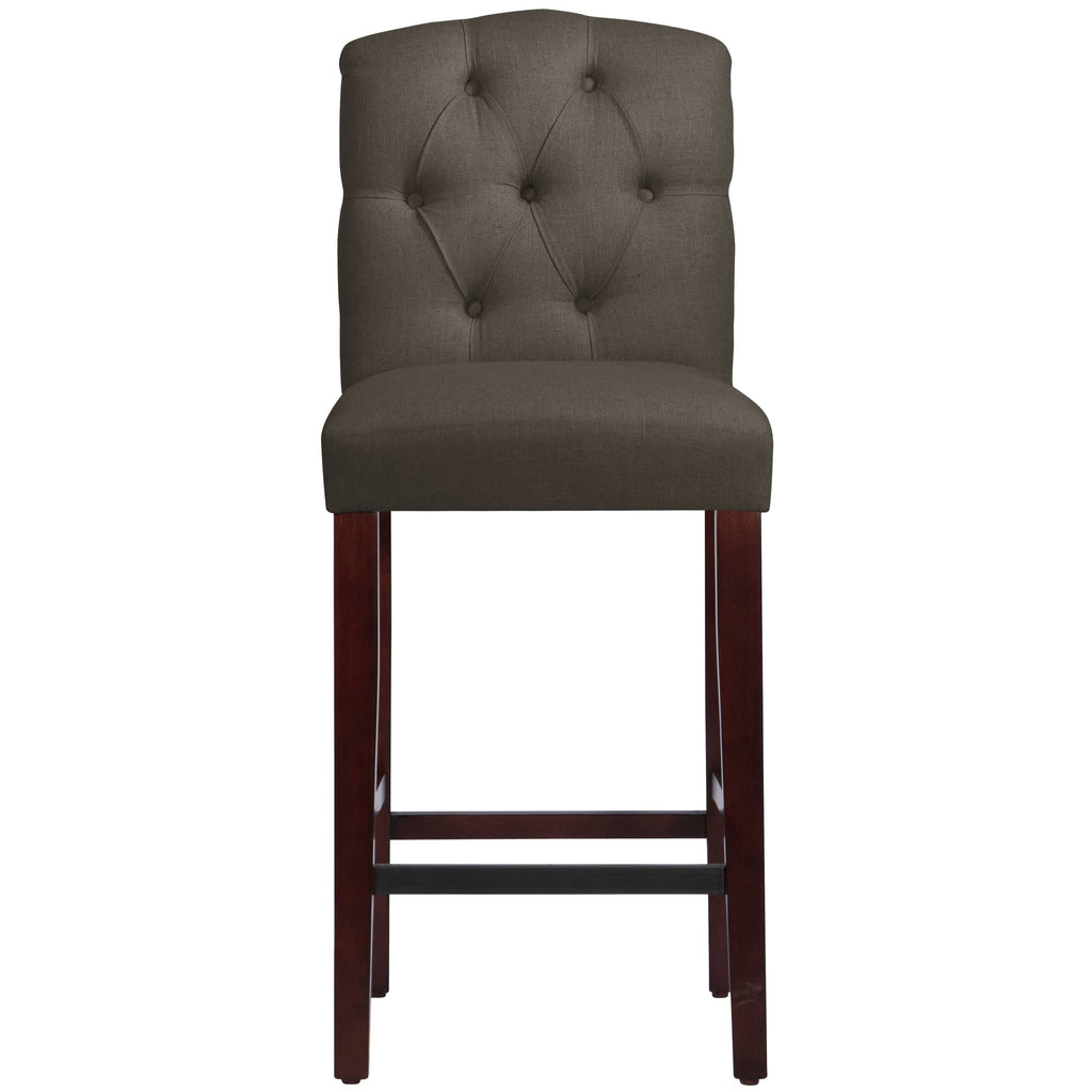 Tufted Bar Stool in Linen Slate Z5240