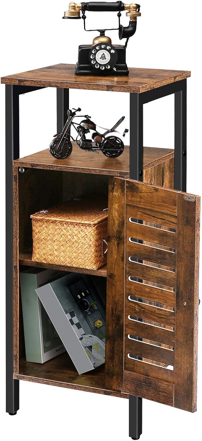 Bathroom Cabinet with Doors and Height-Adjustable Shelves D736103