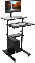 Mobile Stand Up Desk with Monitor Arm V9342