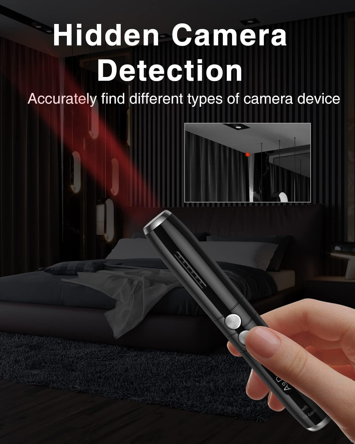 Hidden Camera Detector with 3 Modes, 5 Levels Sensitivity, Pack of 2 U89458