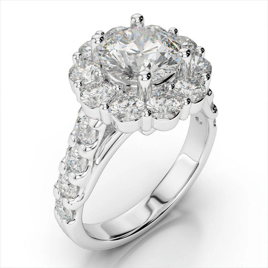 14K White Gold Moissanite Wedding Ring U280