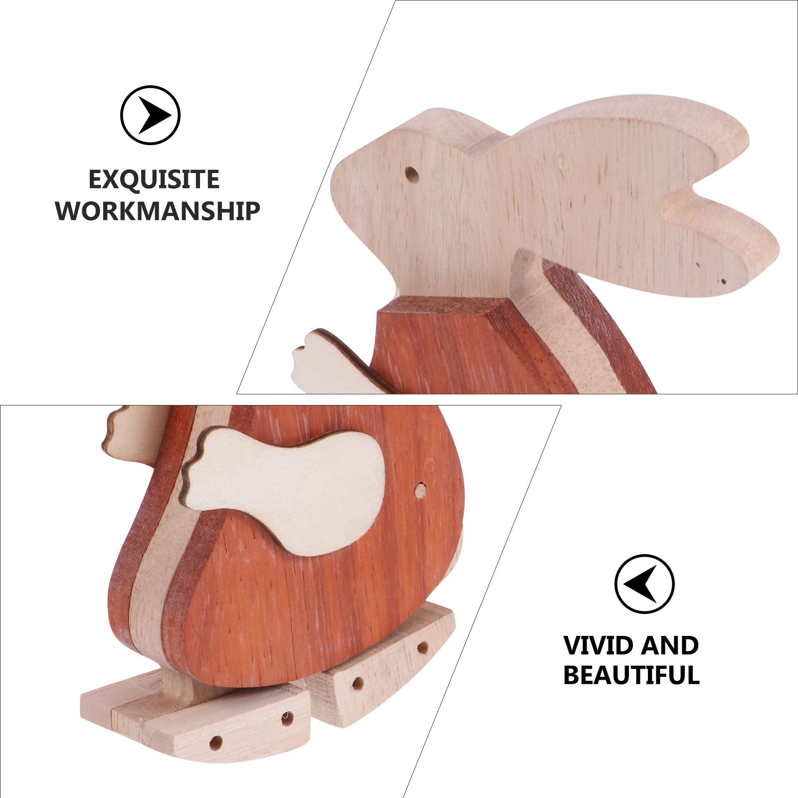 Red Rabbit Wooden Crafts Toys Playset U535858