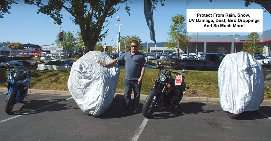 Motorcycle Cover with Reinforced Securing Straps and Storage Bag H77335