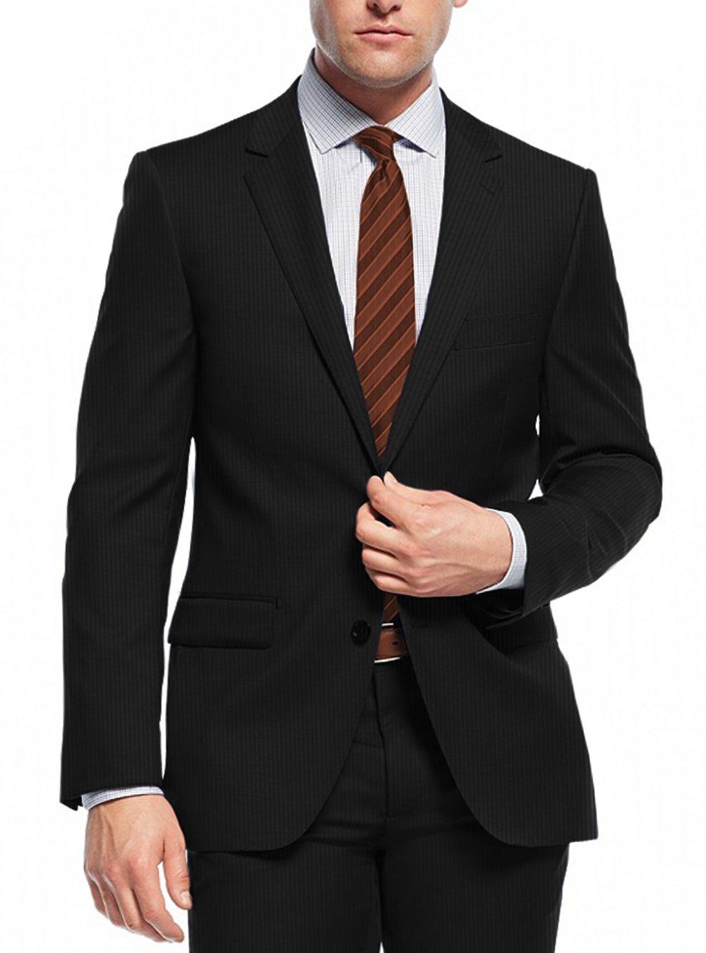 Black Stripe Slim Fit 2 Piece Suit L83919
