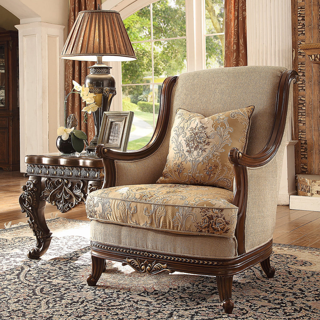 Carved Wood 3Pcs Sofa Set I589673