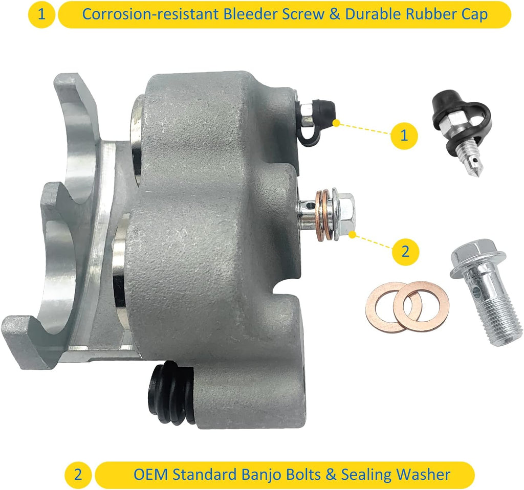 Left & Right Rear Brake Calipers & Pads Sintered for Polaris RZR XP 1000 RS1 Ranger-Crew-900 K749