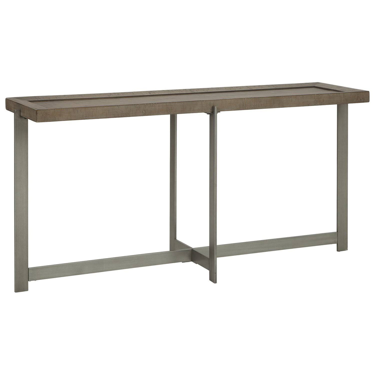Gray Wooden Sofa Table with Metal Legs J4980